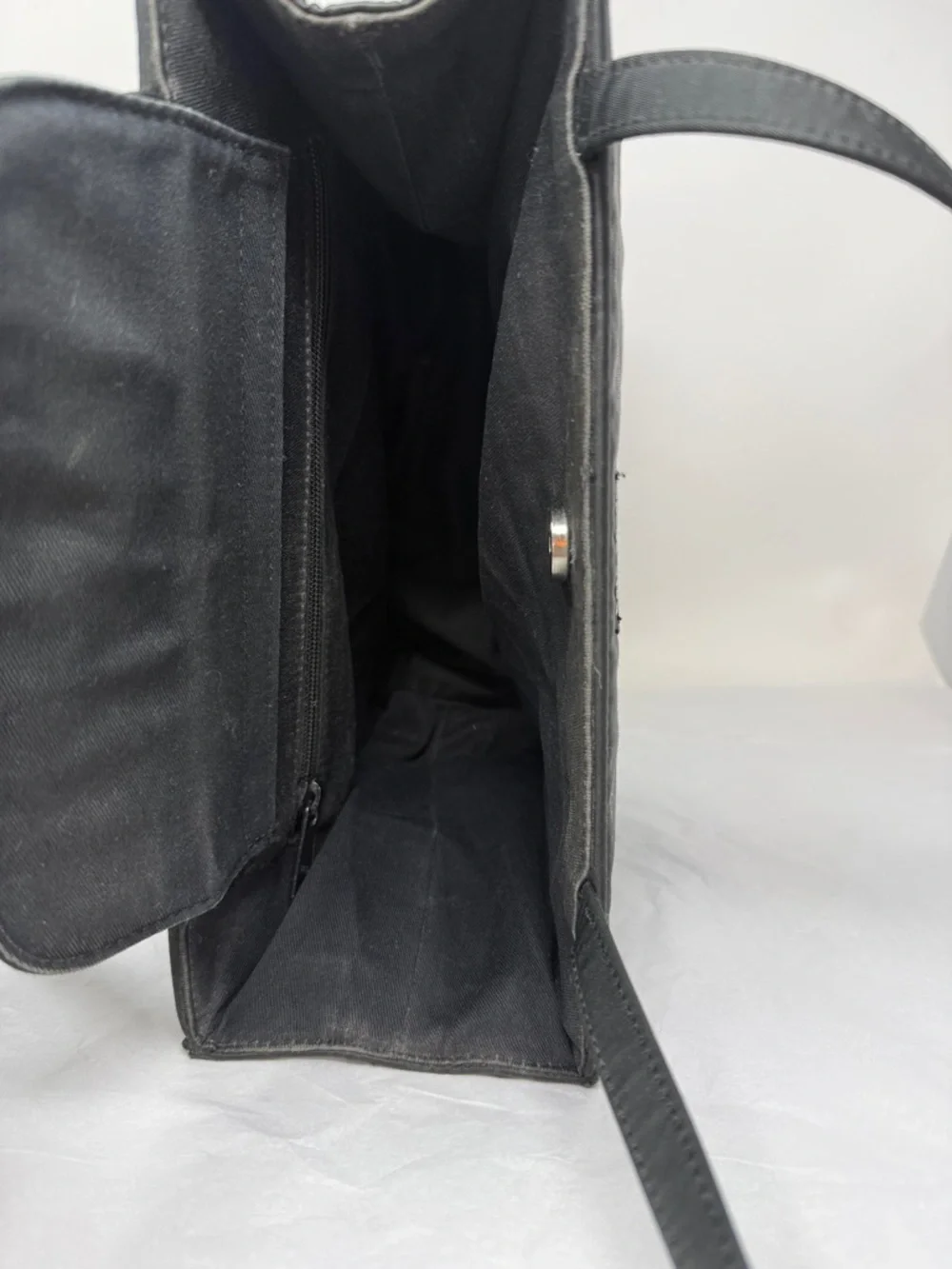 kate spade Sam bag black nylon box tote shoulder bag minimalist - Picture 5 of 6